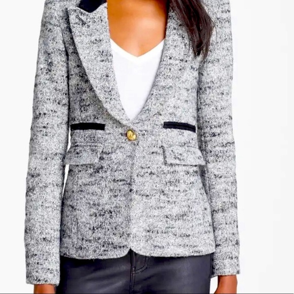 SMYTHE   grey wool blend blazer with gold buttons. - Picture 1 of 8
